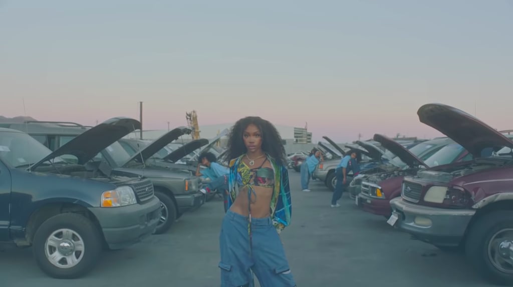 SZA Wearing an All-Blue Outfit in the "Hit Different" Video