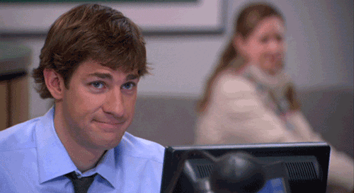 Platonic friends or not, Jim and Pam can't stop exchanging cutesy glances.