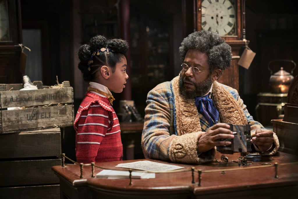 Now that woman is surely old enough to remember damn well that man's family is gone!
  
Edison is adorable.
    
Does everyone but Jeronicus have a British accent? Is that a Steampunk thing?
      
I find it hilarious that Ms. Johnston had no qualms about admitting she reads the mail she delivers. That's a whole federal offense, but it's funny!
  
Now why would she want to be with this grumpy man? Enough to sing to him? I'm getting Nikki Parker and Professor Oglevee vibes here.
  
So they know when they're singing!?
  
I know I'm a writer and haven't retained anything more complex than arithmetic, but I know those equations don't sound right.
 
OK, so it's just nonsense. No one is finding the derivative of "spectacular."
  
I know he didn't say Merry Christmas after delivering that blow to the man's whole life!