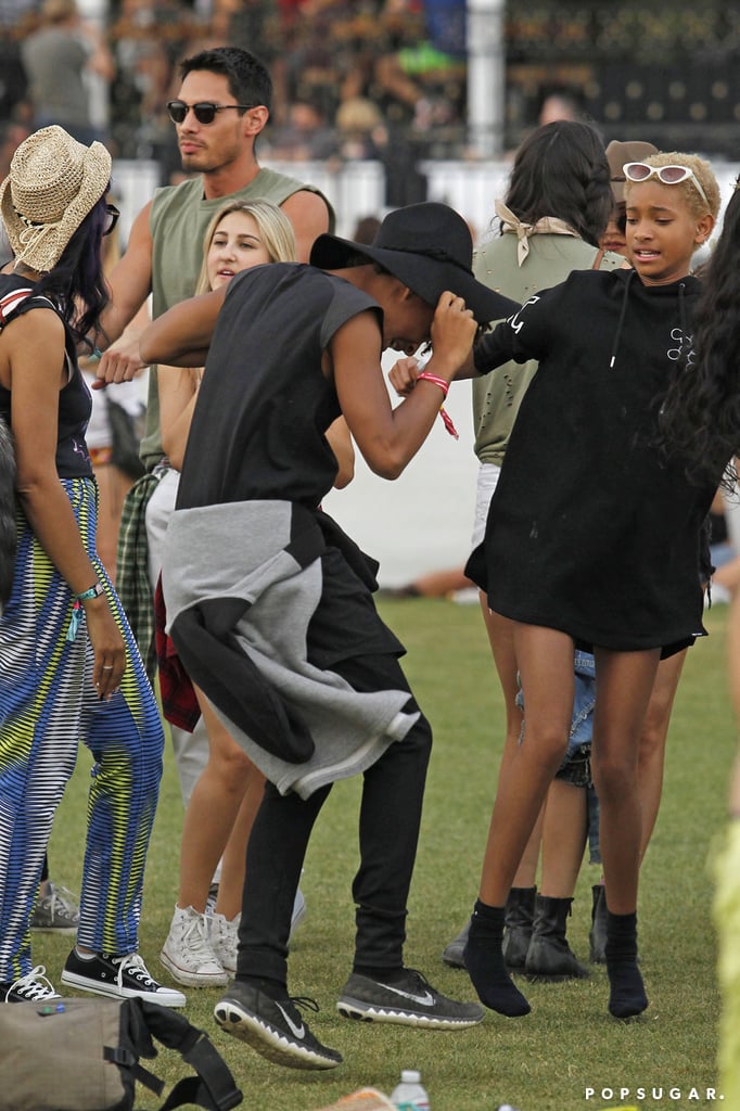 Willow Smith gave her brother Jaden a look while he danced.