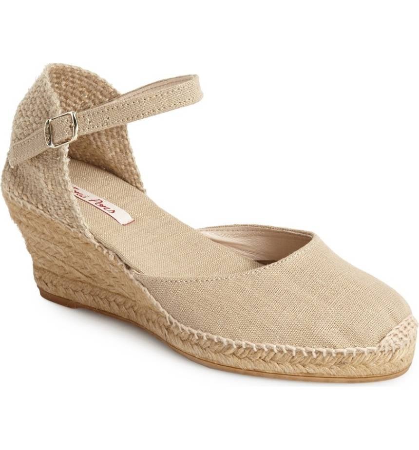 TONI PONS CALDES - Toni Pons vegan women's wedge espadrille made of linen., Stone