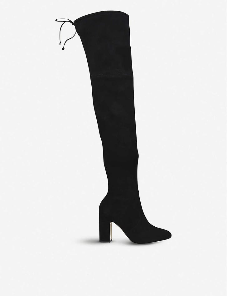 Shop Stuart Weitzman's Kirstie Suede Over-the-Knee Boots in Black ...