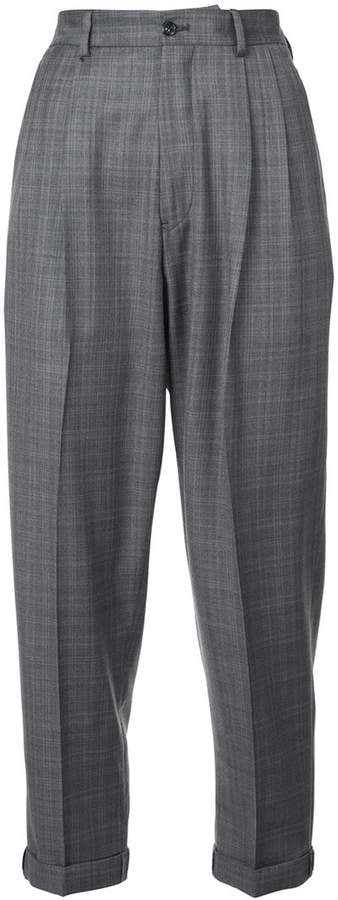R 13 Cropped Plaid Trousers