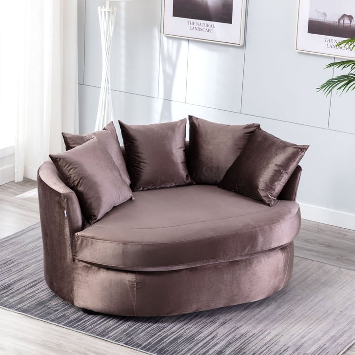 58.4" W Swivel Barrel Chair | The Best Round Couches | POPSUGAR Home