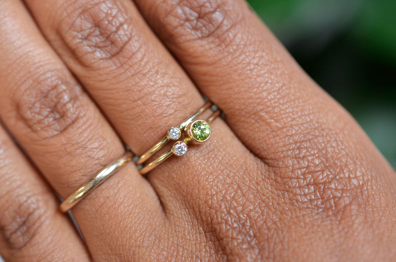 Valerie Madison Peridot Diamond Kiss Ring - August Birthstone