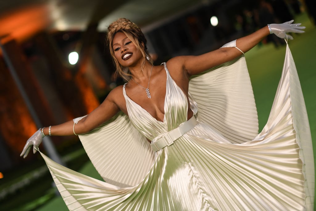 Laverne Cox Wears Silver Pleated Gown to Academy Museum Gala
