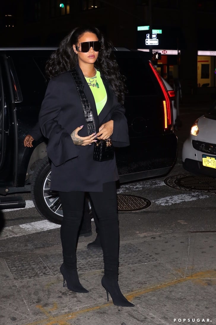 Rihanna's Black Boot Pants | POPSUGAR Fashion Photo 2