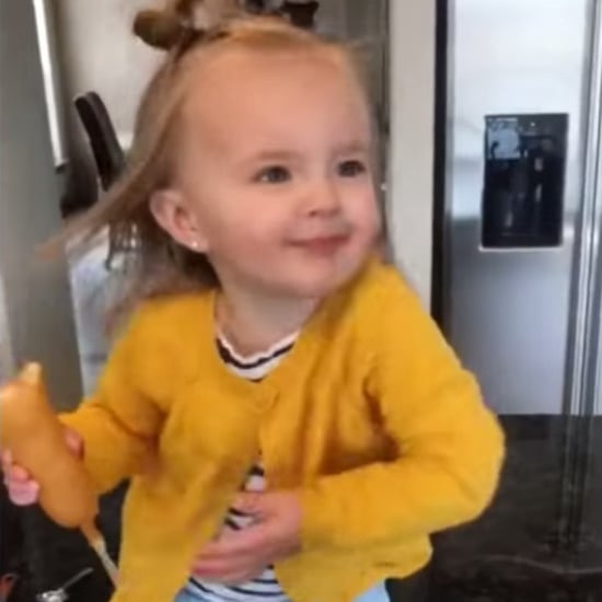 Toddler Girl Holding Corn Dog Dances to Beyonce