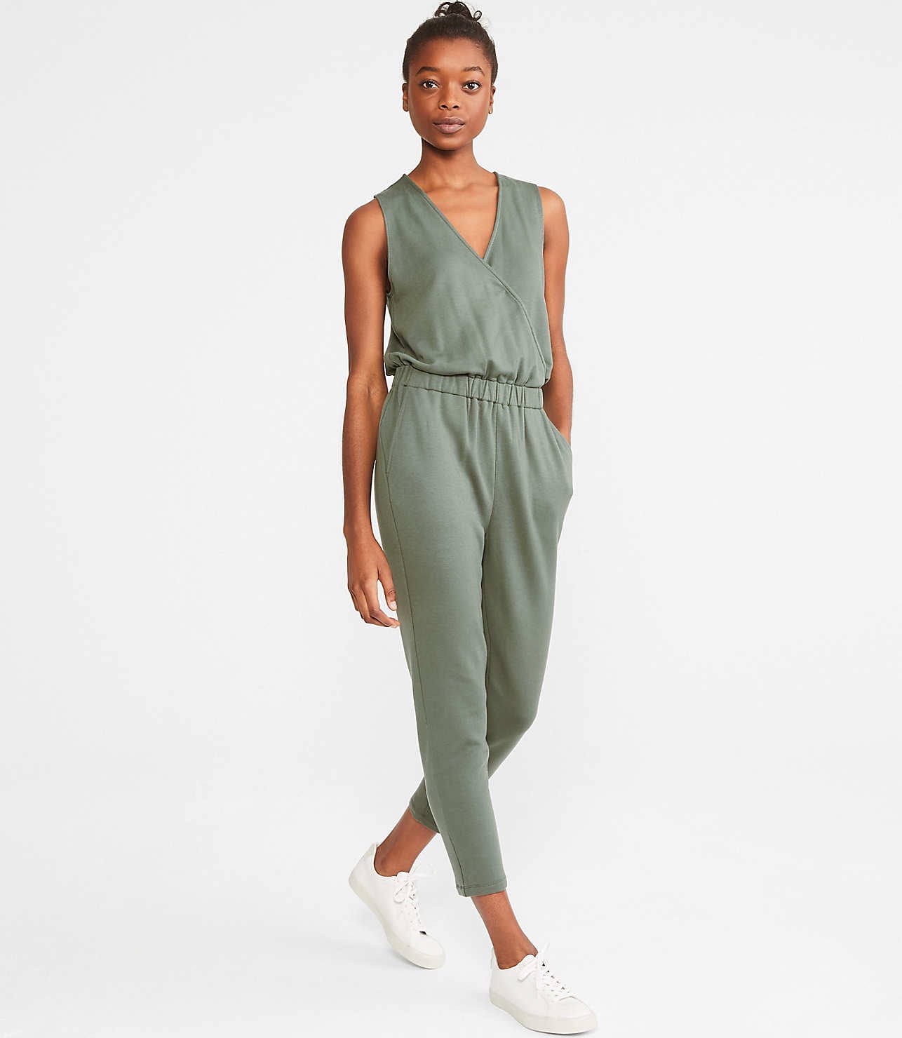 plus size plunge jumpsuit