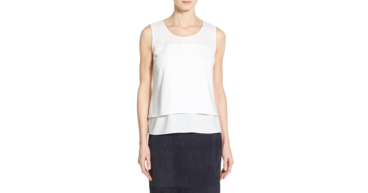 Boss Isallia High/Low Hem Double Layer Tank ($245) | Summer Clothes You ...