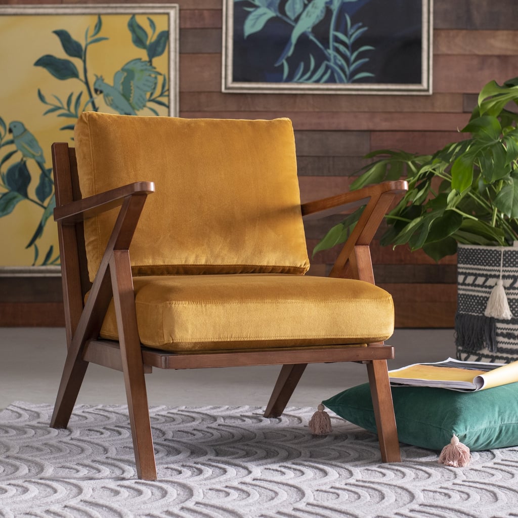 Drew Barrymore Flower Home Velvet Mid-Century Accent Chair