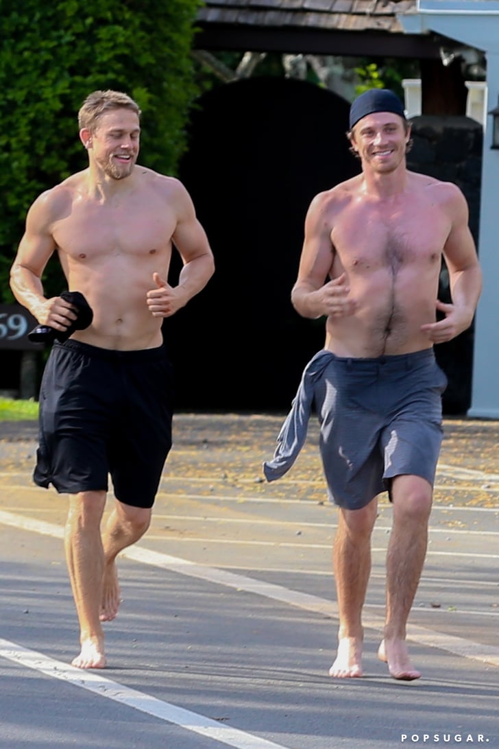 Shirtless Charlie Hunnam and Garrett Hedlund in Hawaii 2018 | POPSUGAR