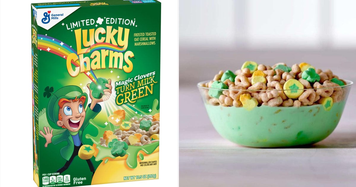 Review: St. Patrick's Day Edition Lucky Charms with Green Clovers Cereal -  Cerealously