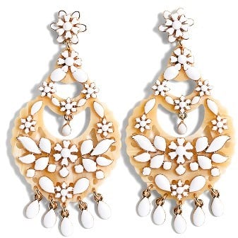 The uniquely feminine vibe of these J.Crew floral chandelier earrings ($65) will look lovely with all your Spring and Summer dresses, though particularly with that LWD you've been saving.