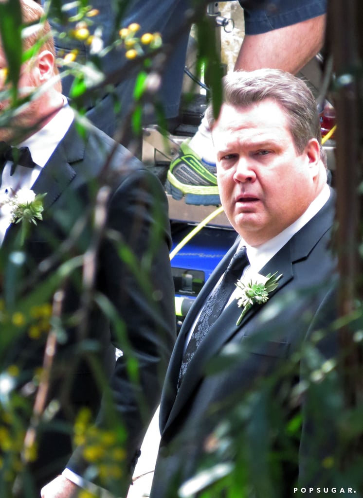 Jesse Tyler Ferguson and Eric Stonestreet were on set as Mitch and Cam, the two grooms.