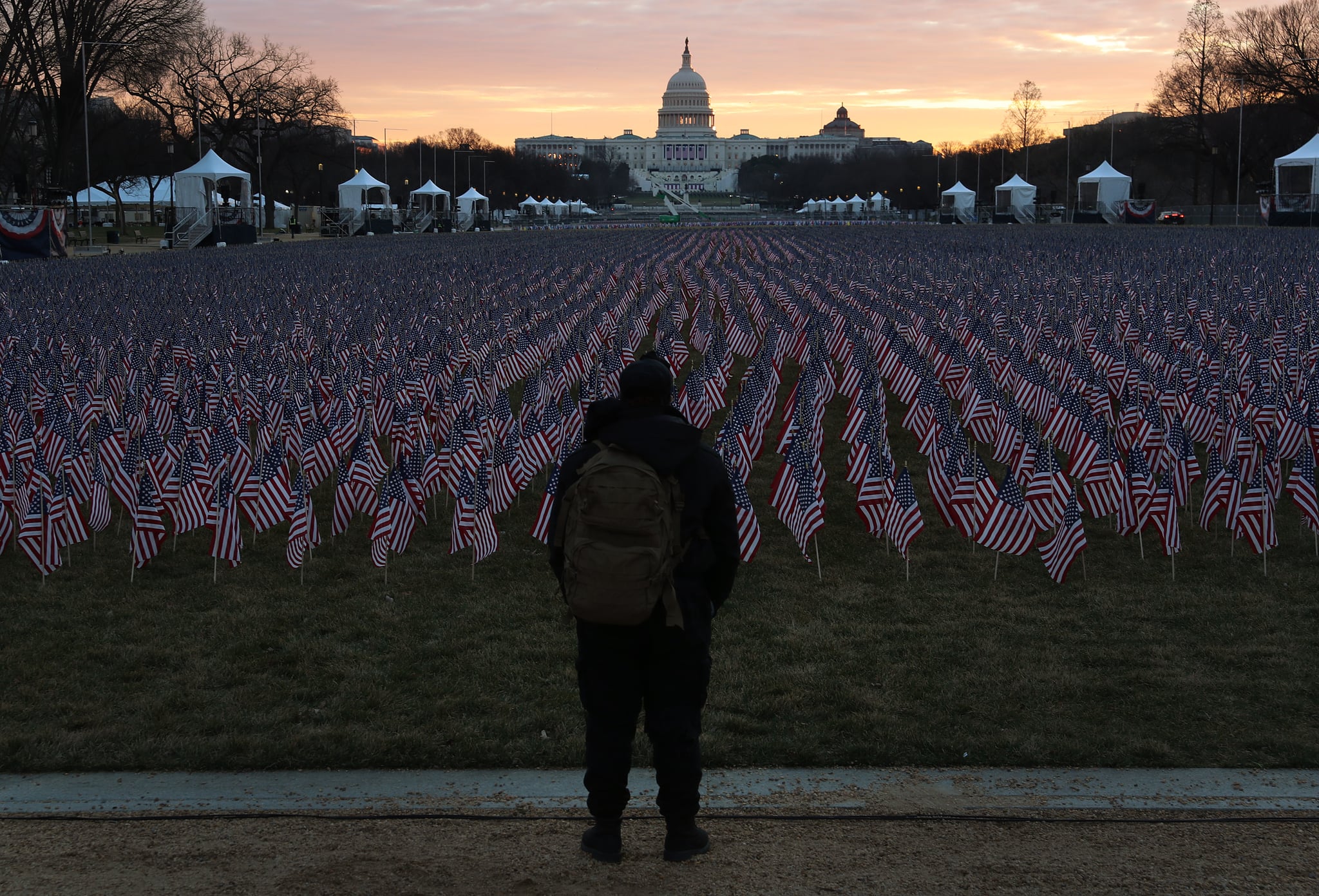 The Meaning Of The Field Of Flags At The Biden Inauguration Popsugar News During ten inaugurations it rained, and seven had snow. the meaning of the field of flags at