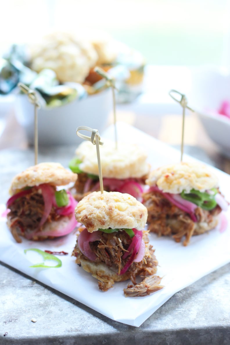 Slow-Cooker Pulled Pork Jalapeño Cheddar Biscuit Sliders