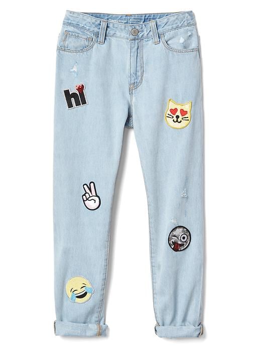 Sequin Patch Girlfriend Jeans