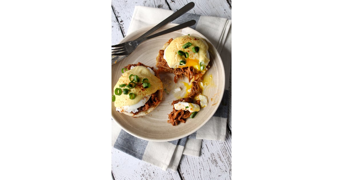 PulledPork Eggs Benny SlowCooker Breakfast Recipes POPSUGAR Food