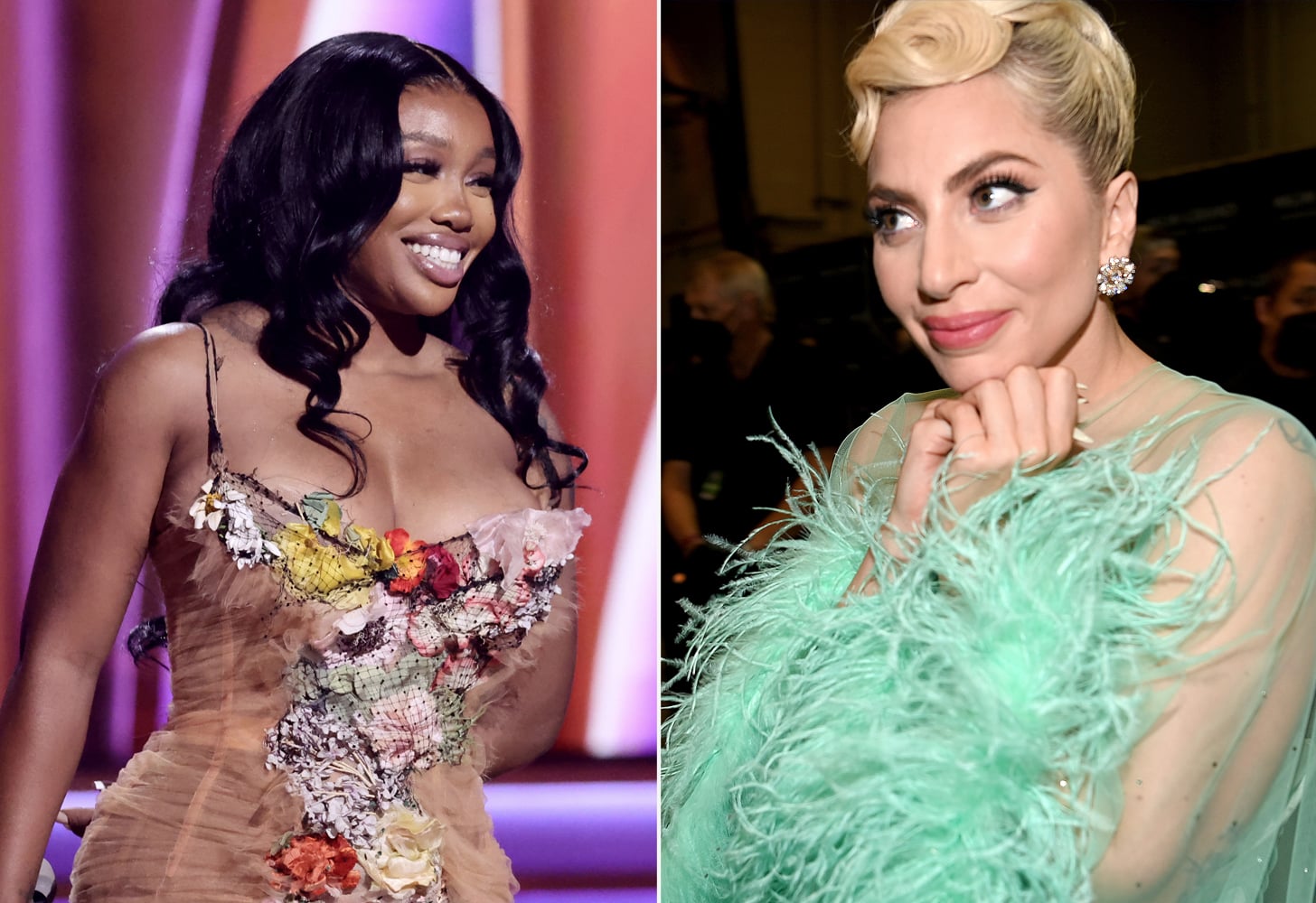 lady gaga sza dress Lady Gaga Shows Grace And Kindness When She Helps SZA With Her Dress After  Losing A Grammy To Her
