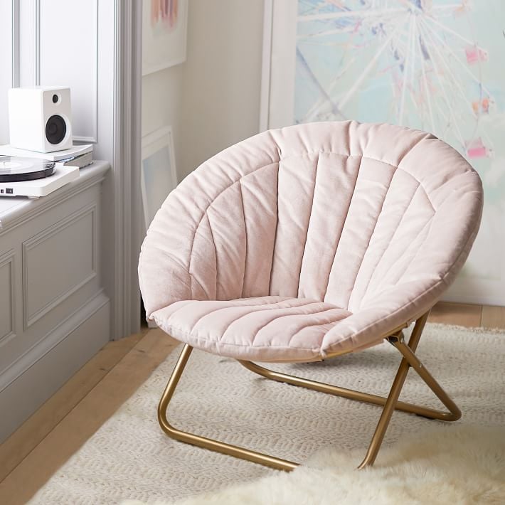 Urban shop velvet shop channel stitch saucer chair