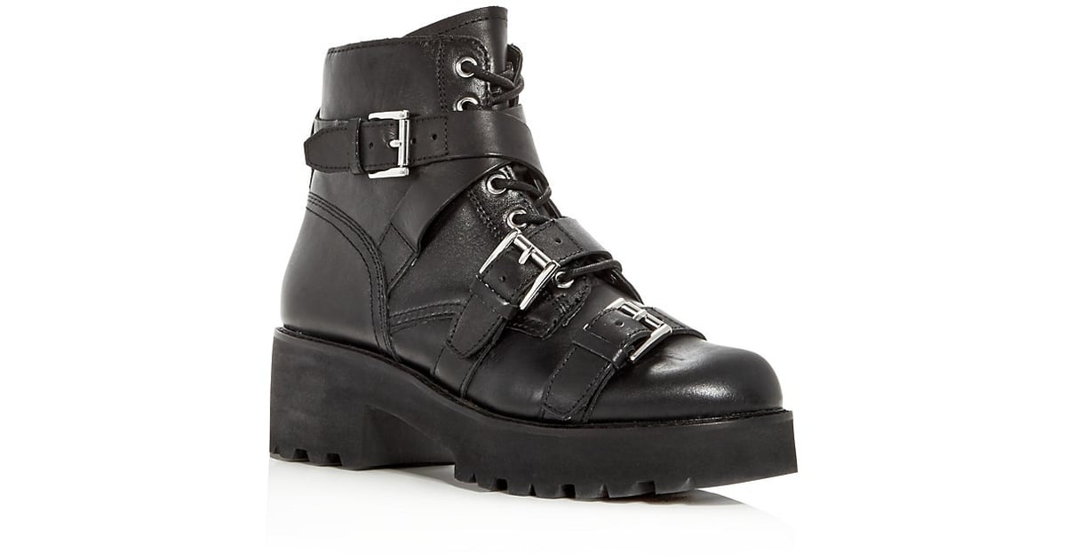 ash razor black leather boot
