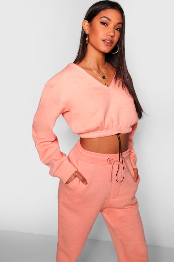 Boohoo Drawcord cropped Sweatshirt