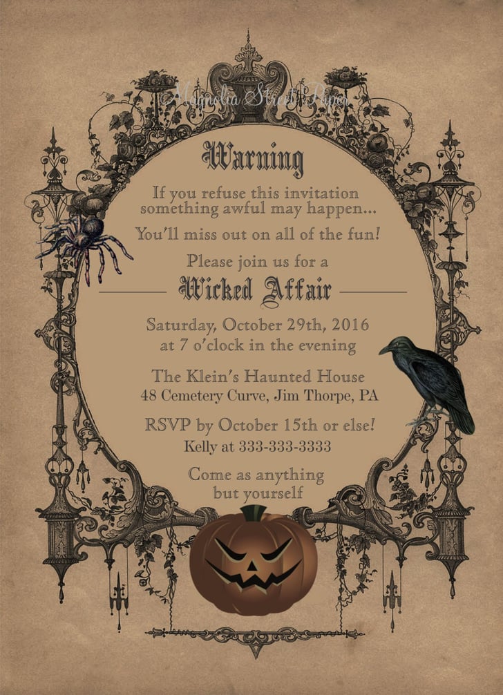 Printable Wicked Affair Halloween Invitation 18 Printable Halloween Party Invitations