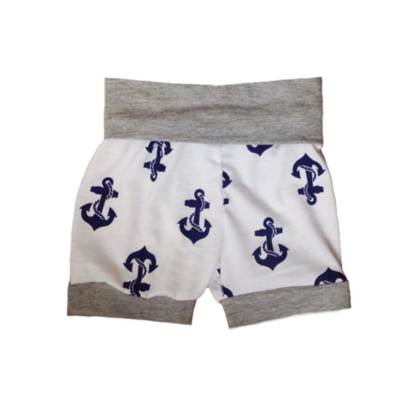 Blue Anchors Cuff Shorts
