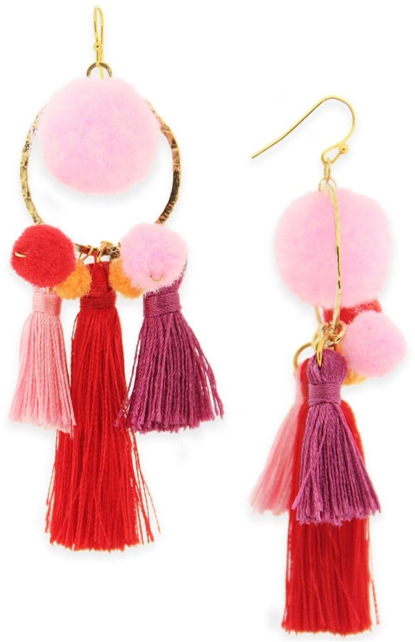 Taolei Pink-Pom Tassel Earrings