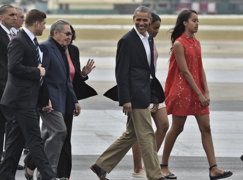 She stood out in a collared eyelet design during a family trip to Argentina.