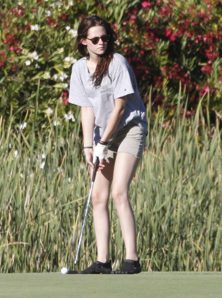 Kristen Stewart tried her hand at putting at a Malibu, CA, golf course in July 2012.