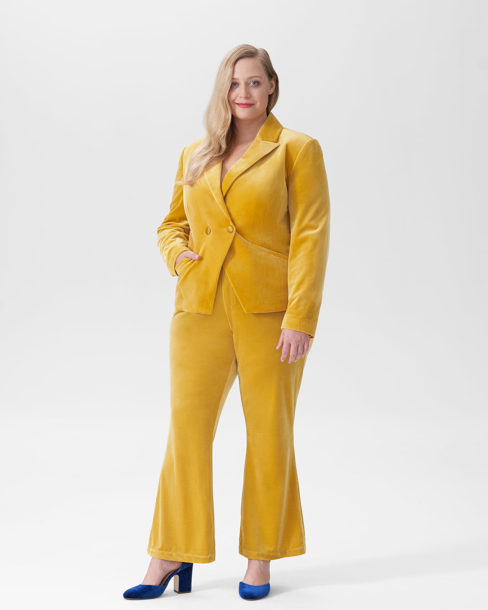 Gold pant suit plus size clearance