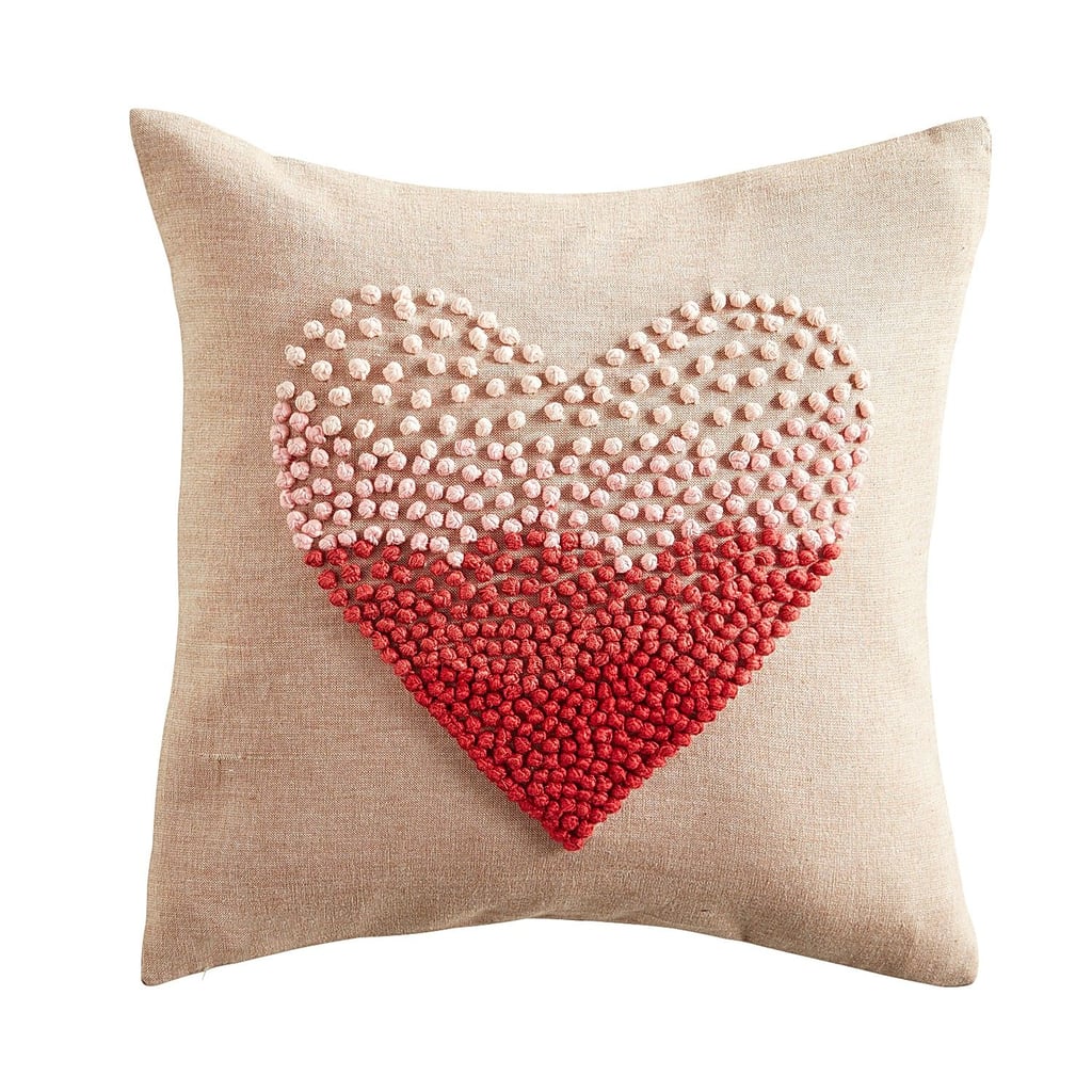 Embroidered Ombre Heart Pillow