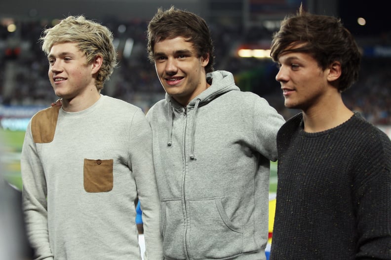 Niall Horan, Liam Payne, and Louis Tomlinson at ANZAC Test Match in 2012