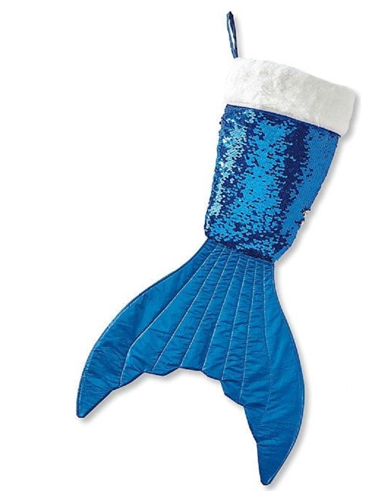 Mermaid Tail Sequin Stocking — Royal Blue