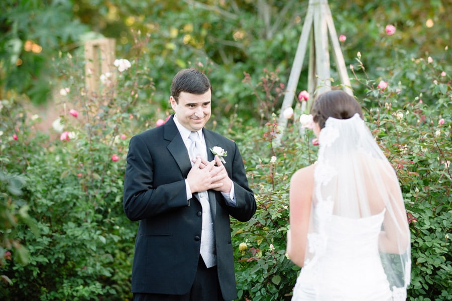 A touching moment. 
Photo by Theo Milo Photography via Style Me Pretty