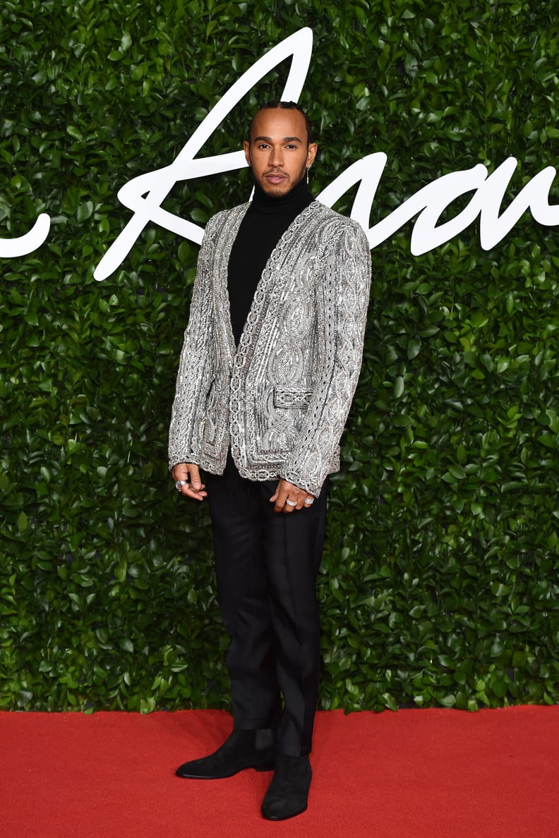 Lewis Hamilton at the British Fashion Awards 2019