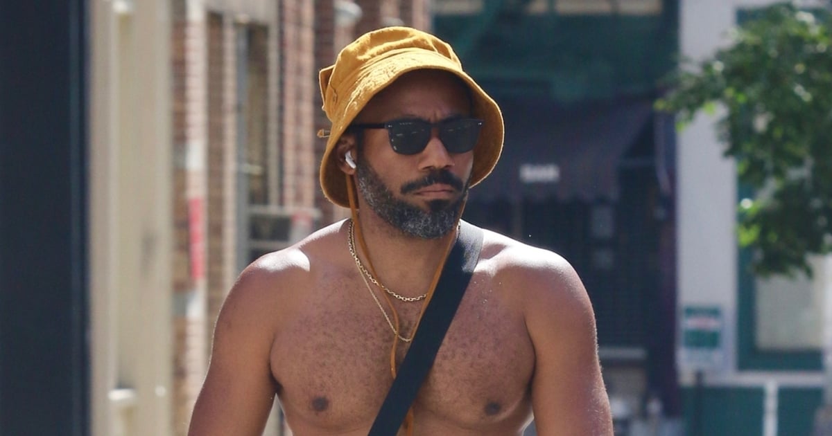 Please enjoy a shirtless, short-wearing Donald Glover running errands