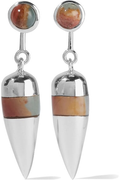There's a contemporary cool factor to these Pamela Love pendulum silver Jasper earrings ($300) that makes them bold but minimalist all at once.