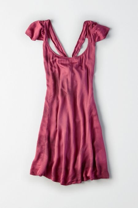 American Eagle Don't Ask Why Ruffle Tie-Back Dress