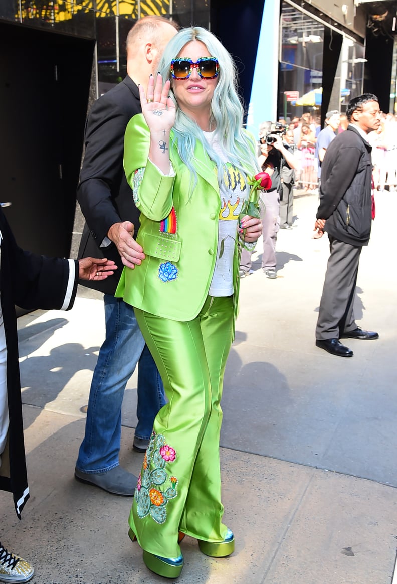 Good Morning America Green Suit Kesha