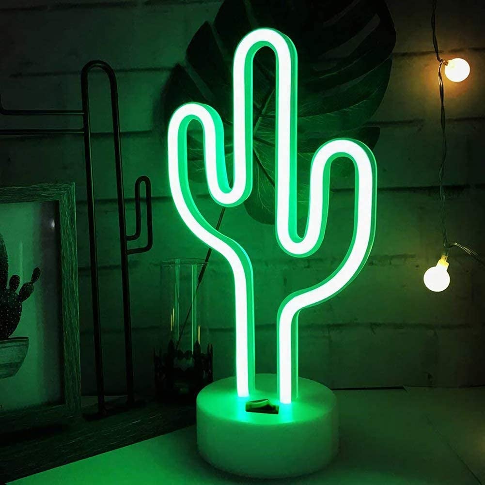 Green Cactus Neon Light