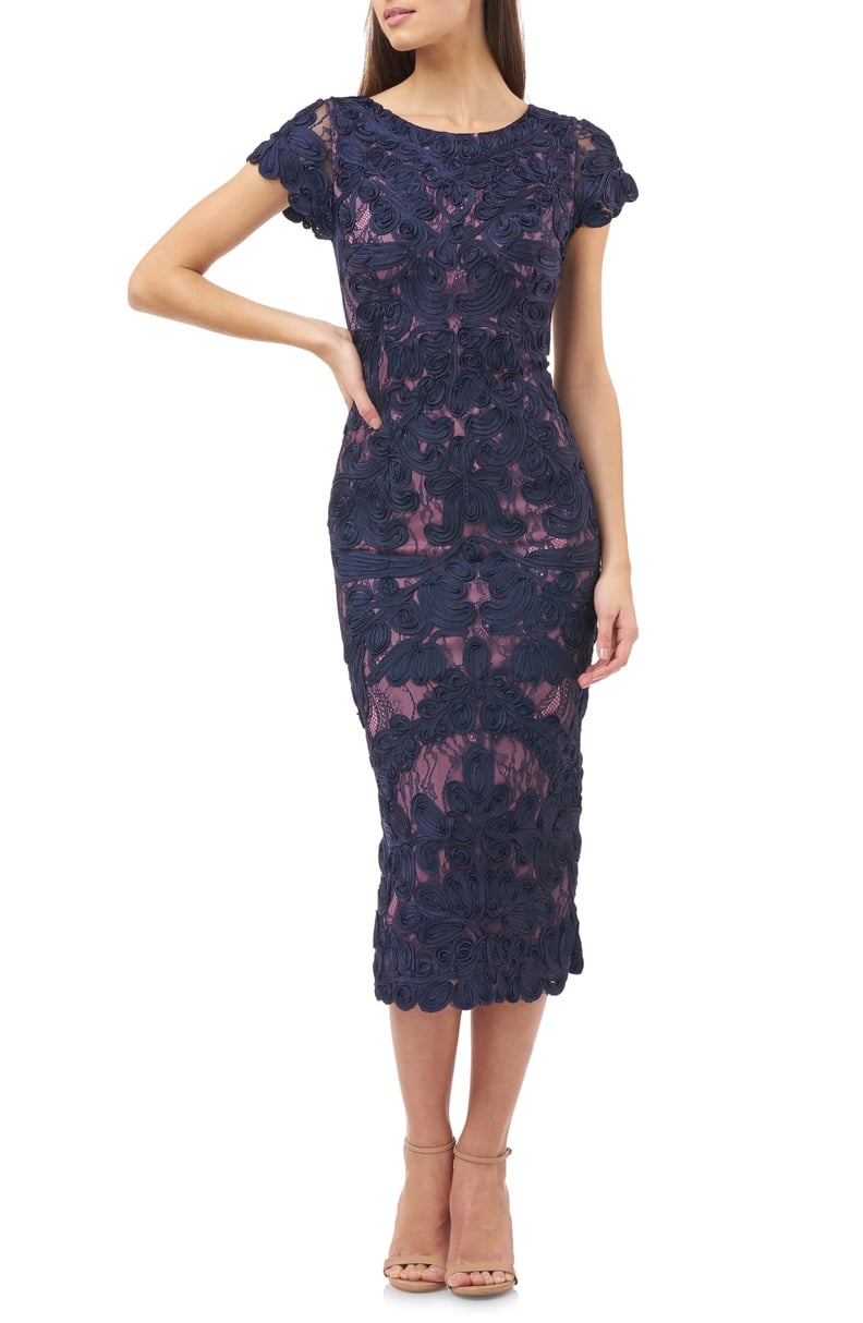 JS Collections Soutache Lace Midi Dress