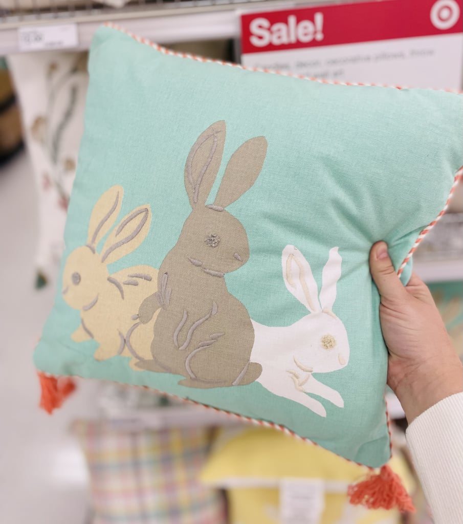 A Spring Decor Update: Spritz Triple Bunny Square Throw Pillow
