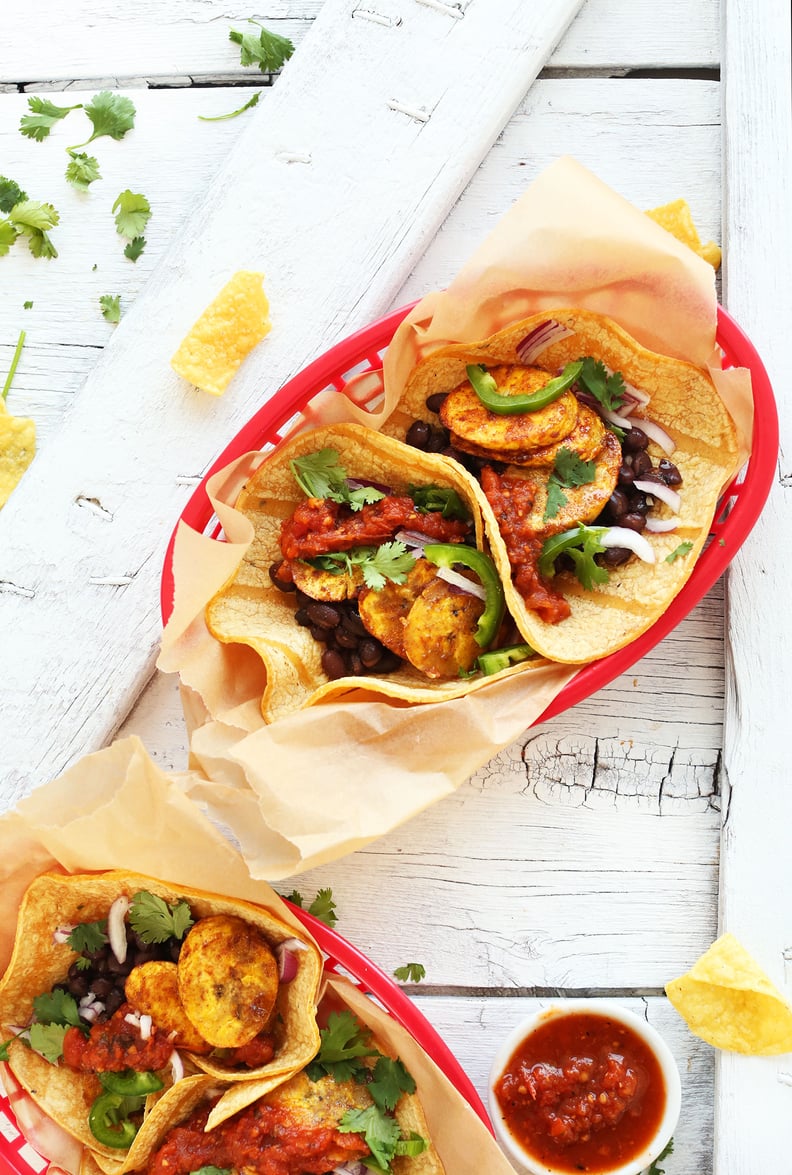 Spicy Plantain Black Bean Tacos