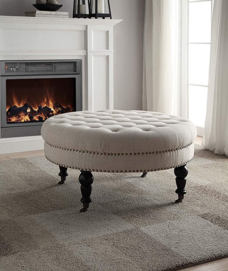 Linon Isabelle Tufted Round Ottoman