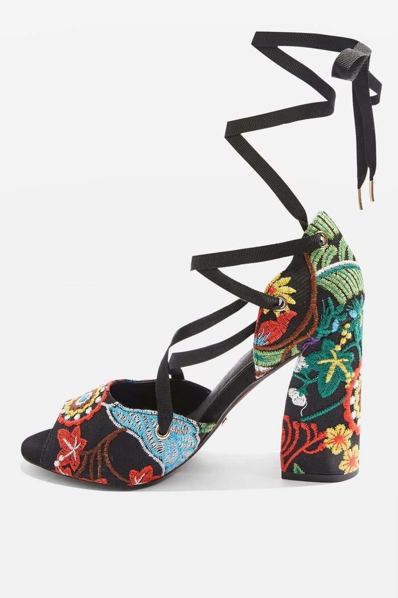 Topshop Rhapsody Embroidered Sandals