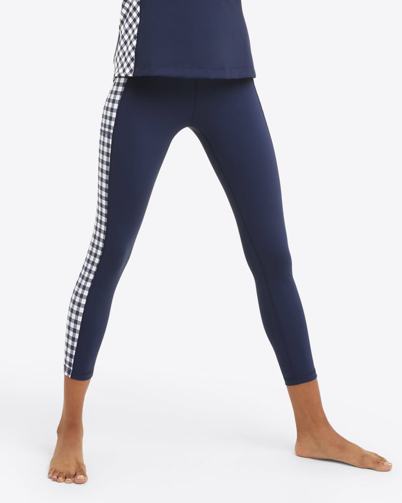 Draper James Sport Panel Leggings in Navy Gingham