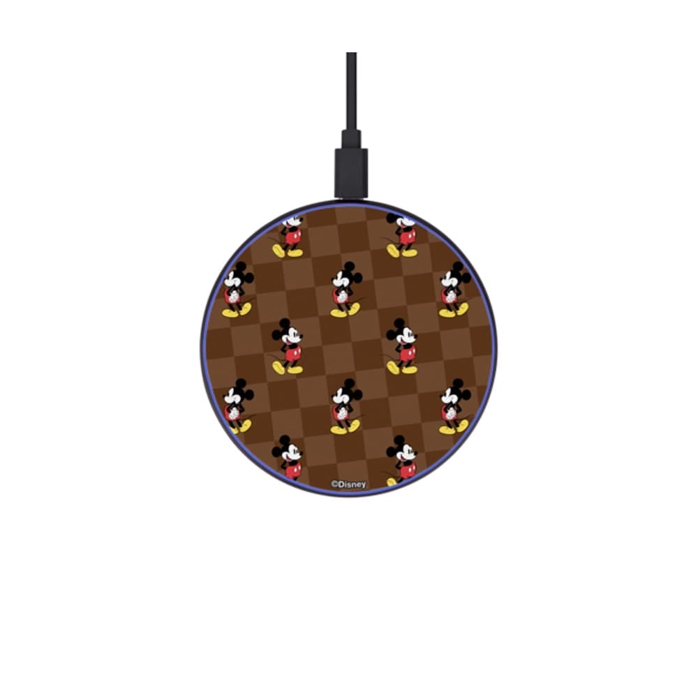 Checker Mickey - Brown Wireless Charger